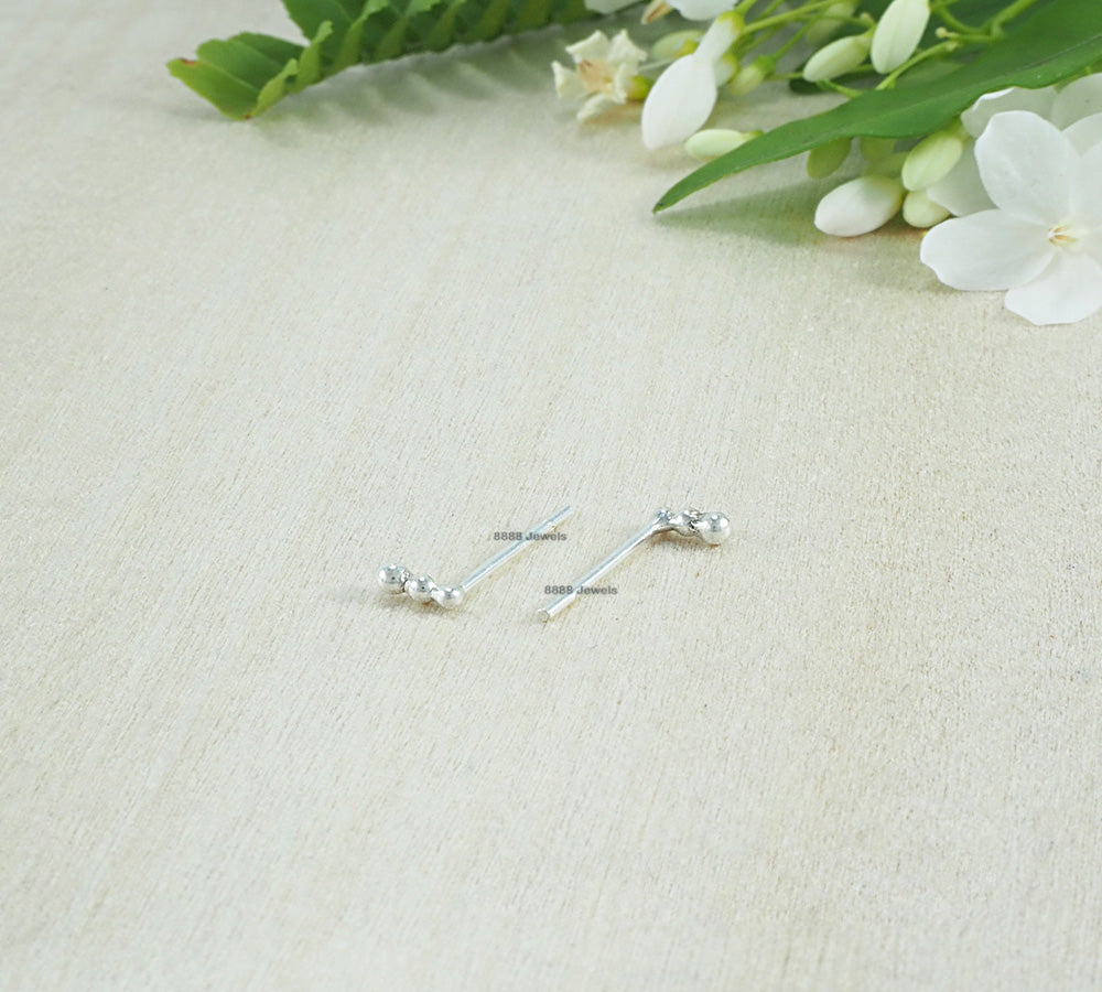 Three Dot Sterling Silver Earrings 01009
