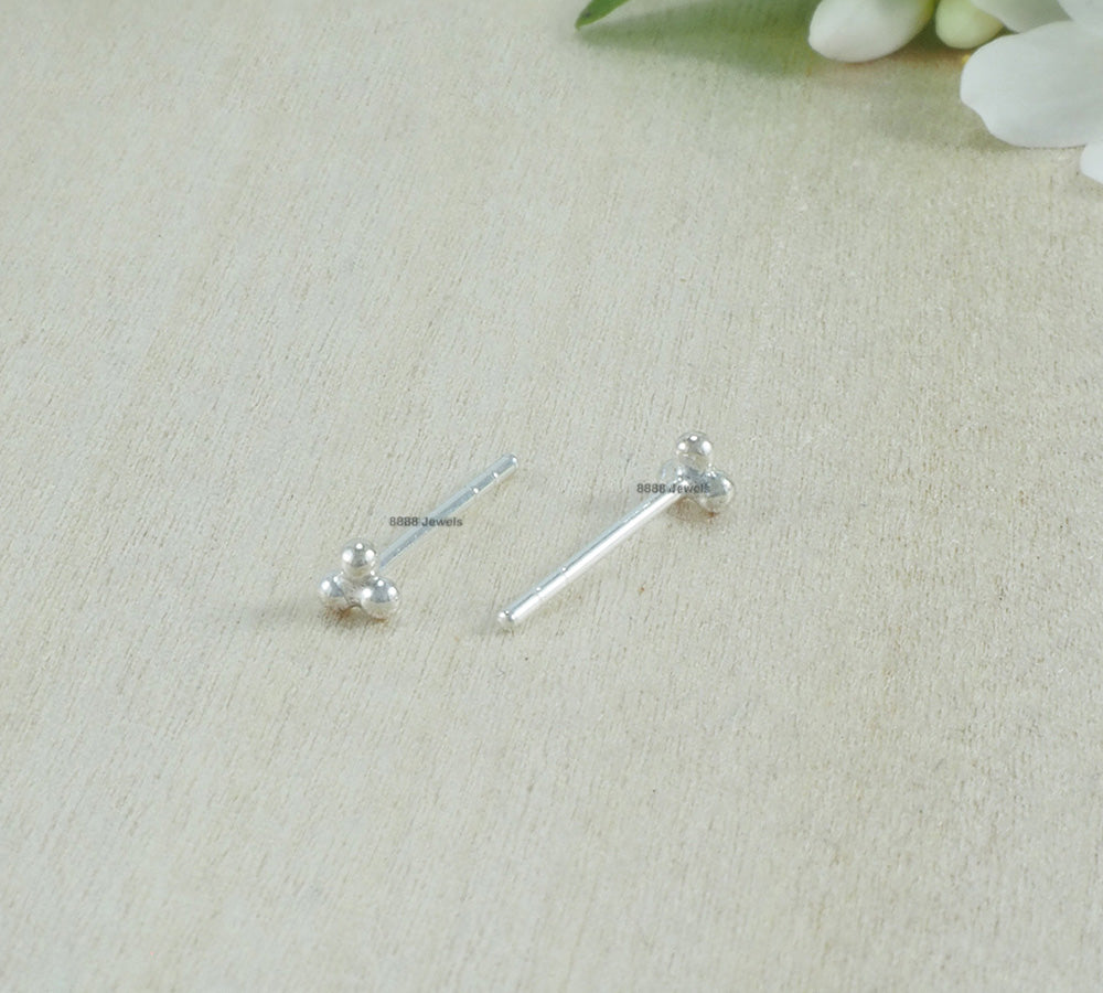 Three Dot Sterling Silver Earrings 01010