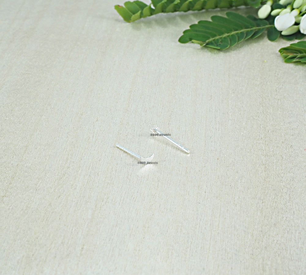 Tiny Moon and Star Sterling Silver Earrings 01020