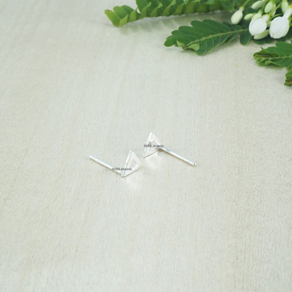 Open Triangle Sterling Silver Earrings 01029
