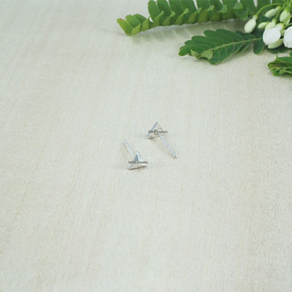 Pyramid Triangle Sterling Silver Earrings 01033