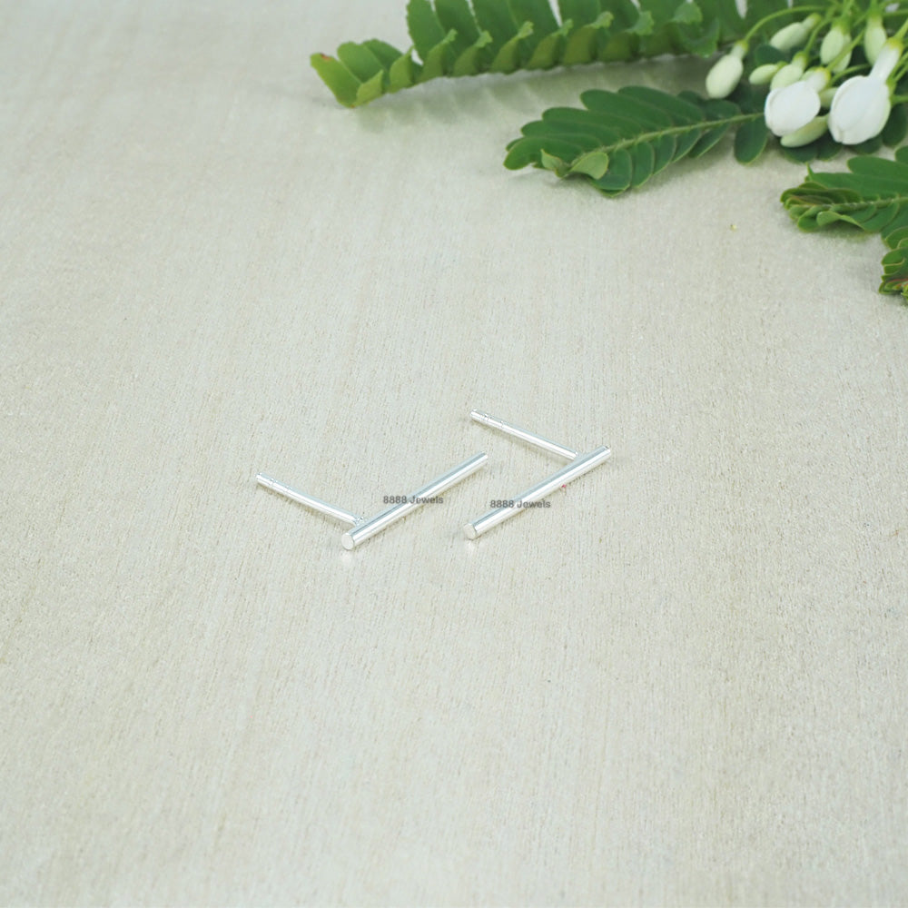 Thin Bar Sterling Silver Earrings 01037