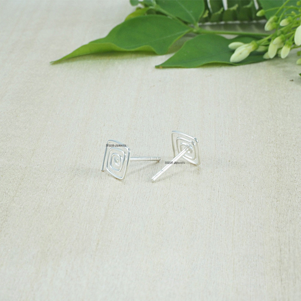 Spiral Sterling Silver Earrings 02019
