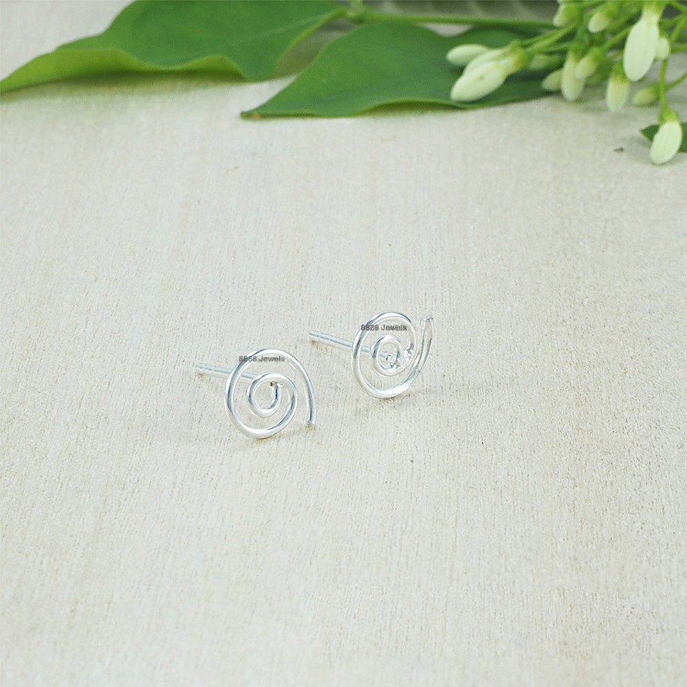 Spiral Sterling Silver Earrings 02026