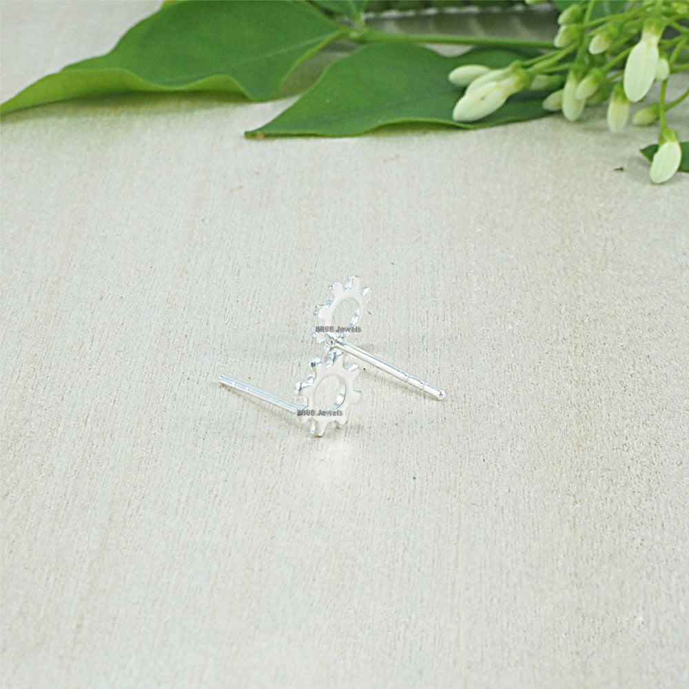 Gear Sterling Silver Earrings 02027