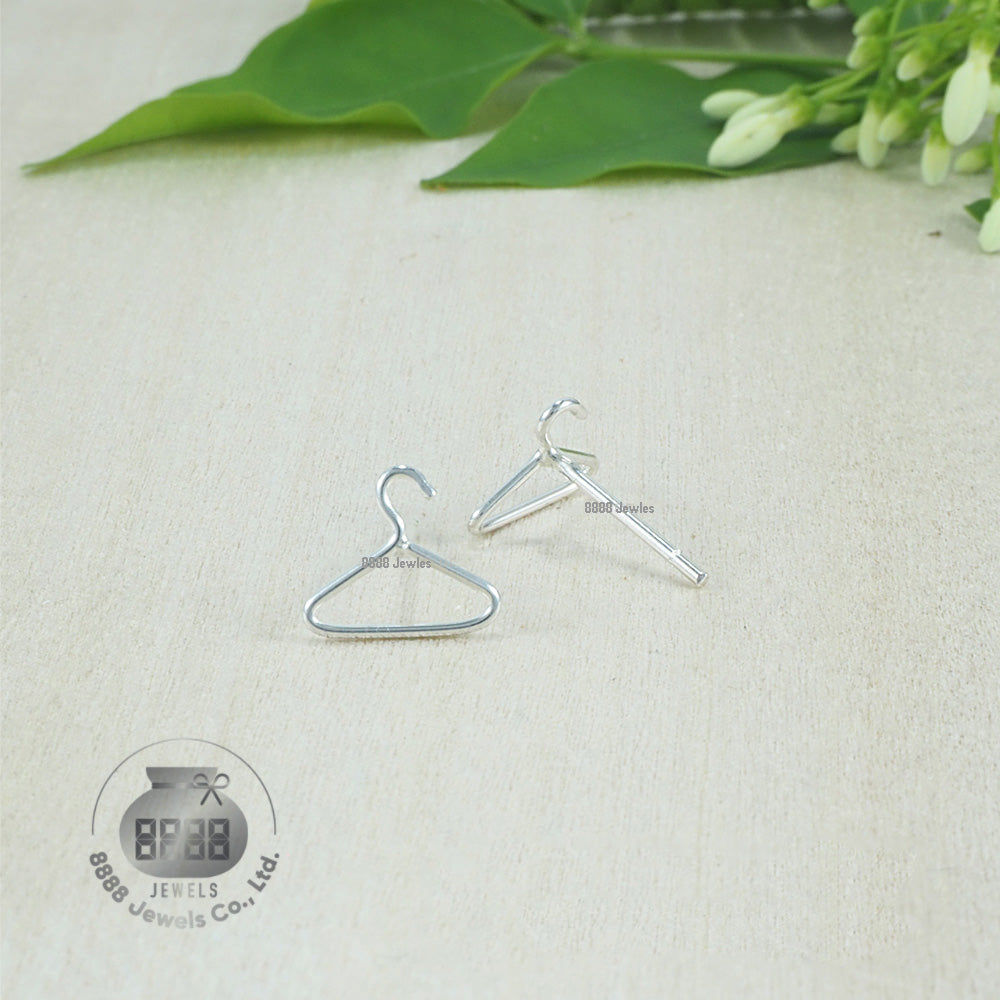 Cloth Hanging Sterling Silver Earrings 02029
