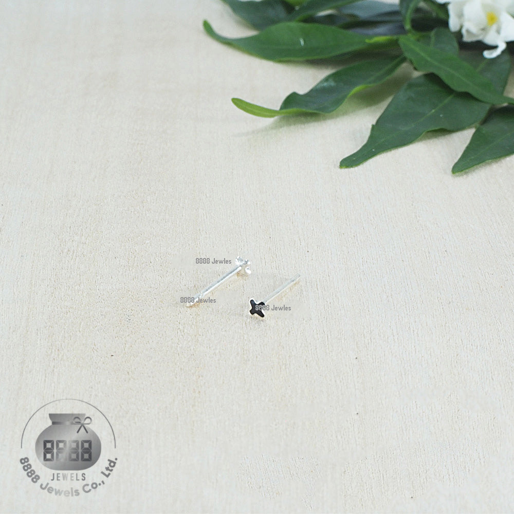 Cross Sterling Silver Earrings 03050