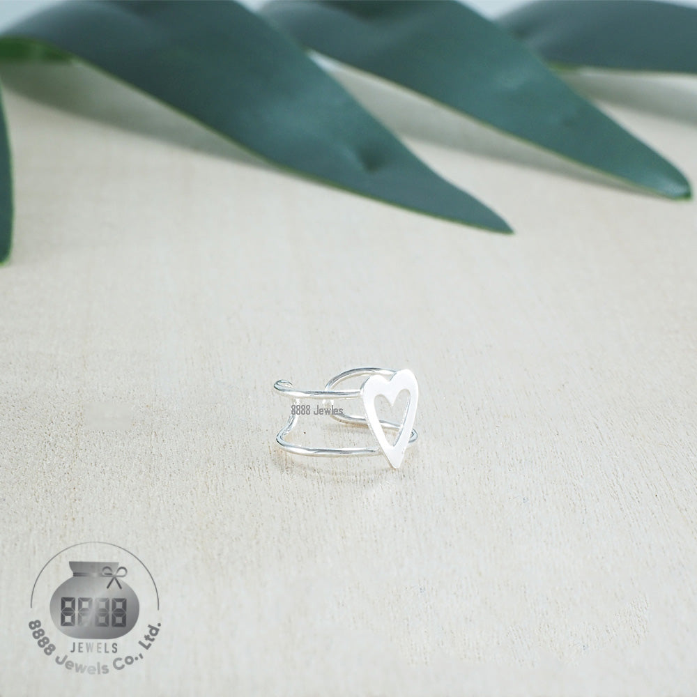 Heart Sterling Silver Ear Cuff 051013
