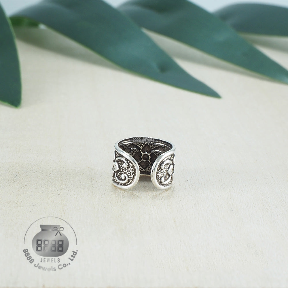 Flower Sterling Silver Ear Cuff 052014