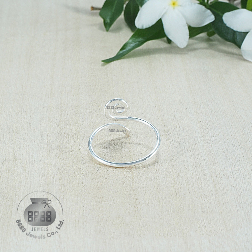 Spiral Plain Classic Sterling Silver Toe Ring 061003