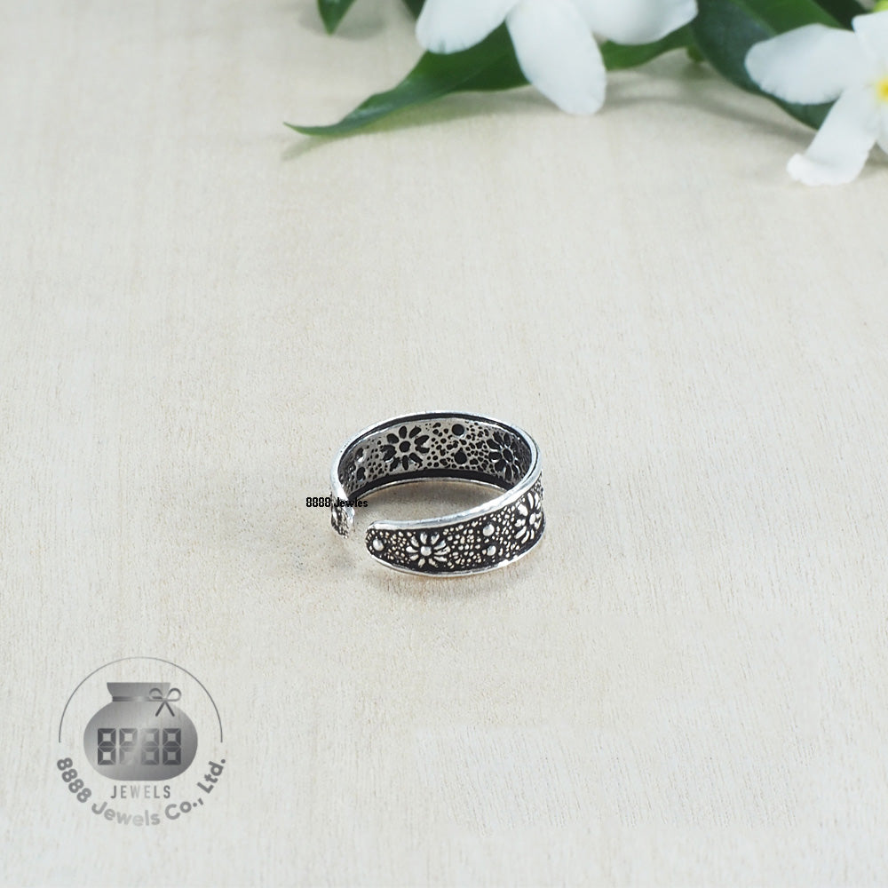 Flower Sterling Silver Toe Ring 062009