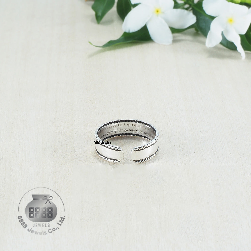 Plain Twisted Sterling Silver Toe Ring 062010