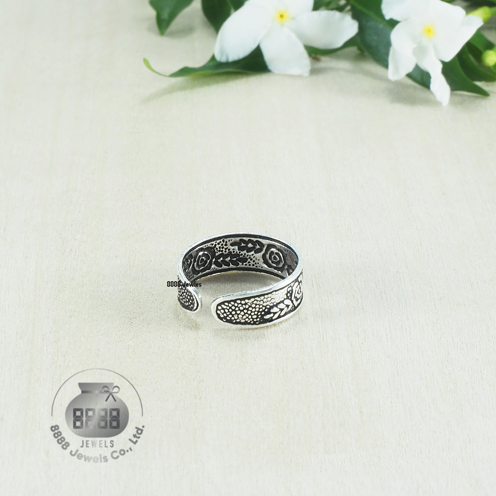 Rose Sterling Silver Toe Ring 062025