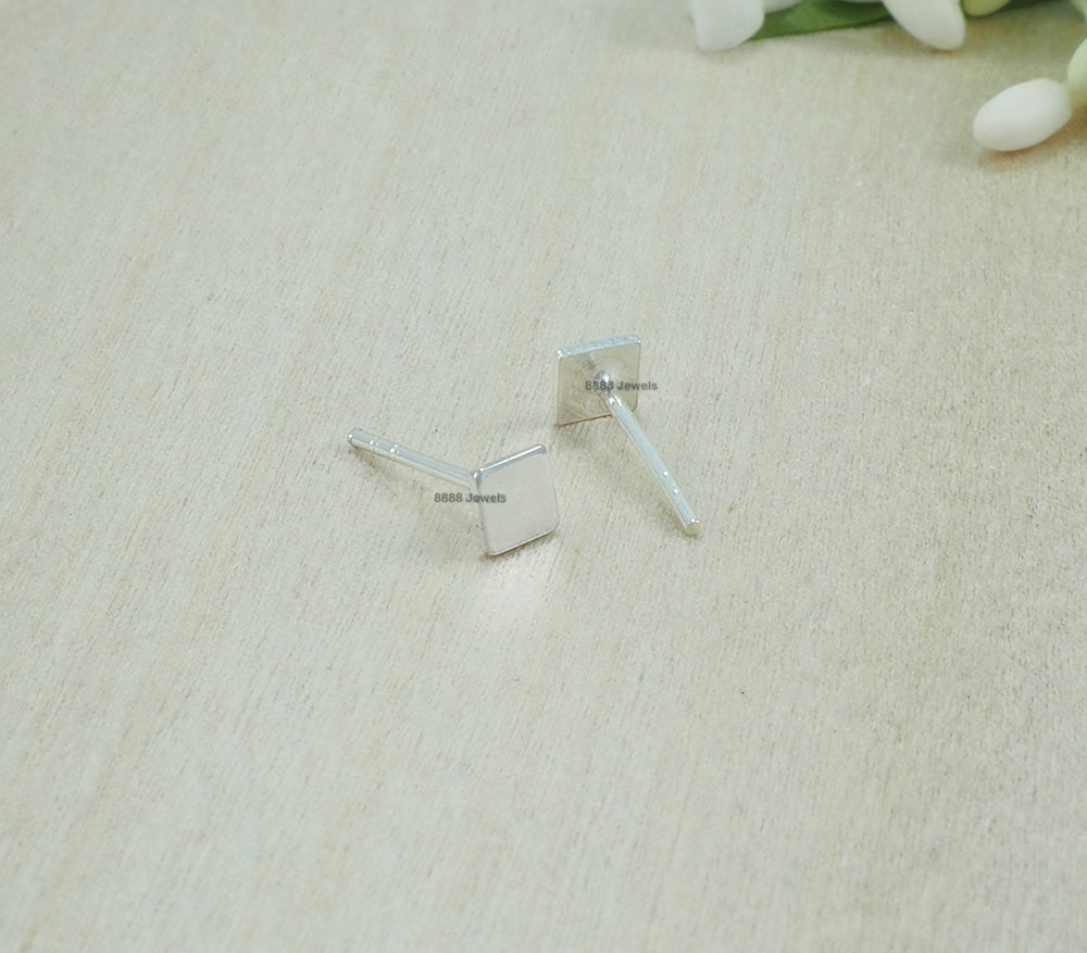 Square Sterling Silver Earrings 01004