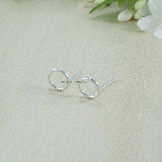 Open Circle Sterling Silver Earrings 01007