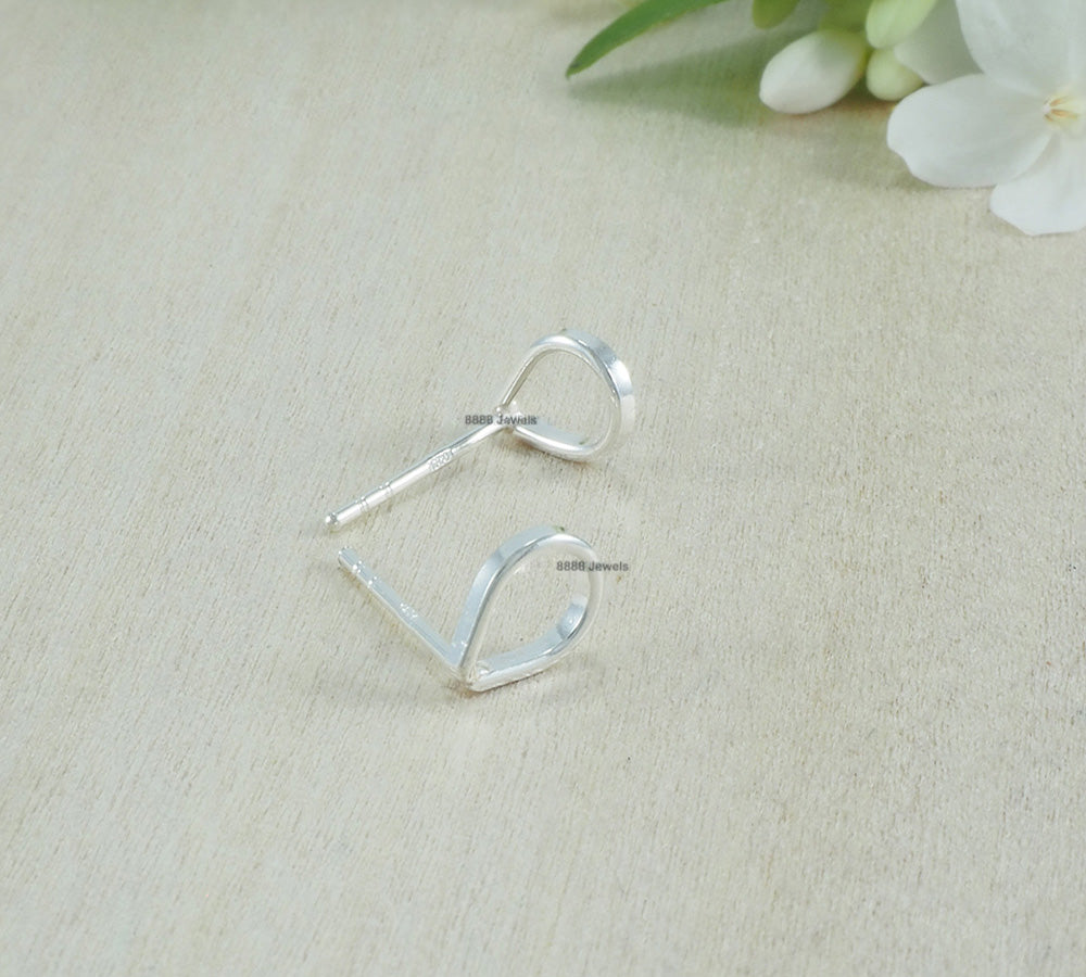 Open Teardrop Sterling Silver Earrings 01008