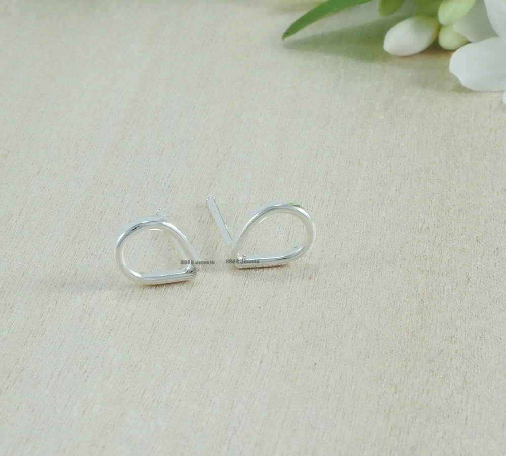 Open Teardrop Sterling Silver Earrings 01008
