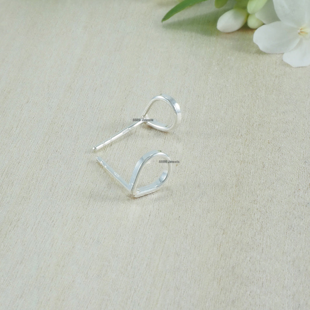 Open Teardrop Sterling Silver Earrings 01008
