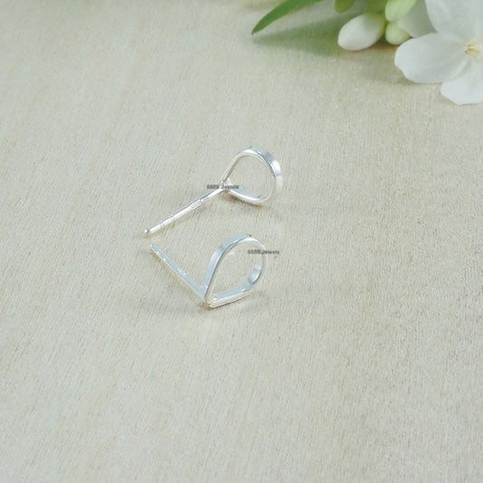 Open Teardrop Sterling Silver Earrings 01008