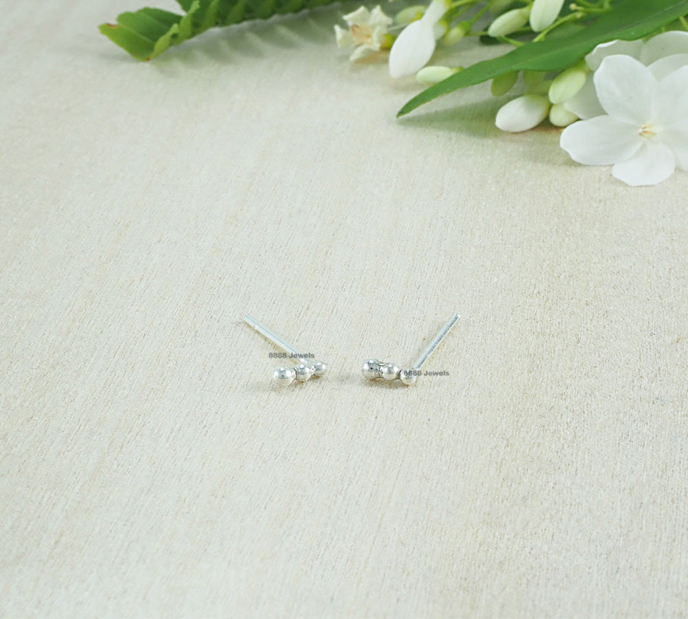 Three Dot Sterling Silver Earrings 01009