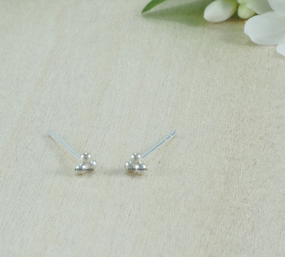 Three Dot Sterling Silver Earrings 01010