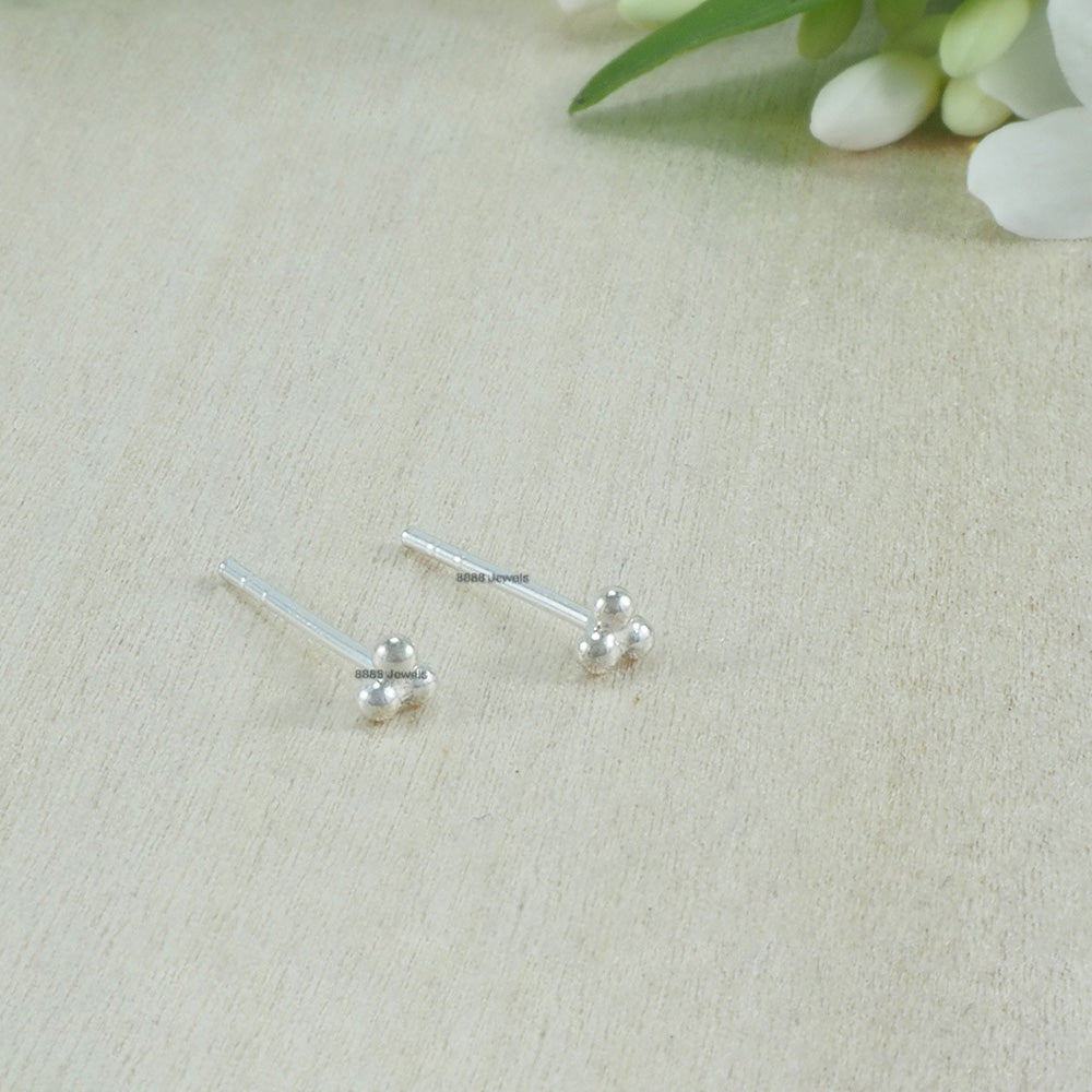 Three Dot Sterling Silver Earrings 01010