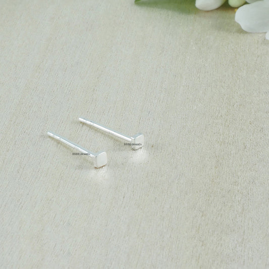 Tiny Square Sterling Silver Earrings 01011