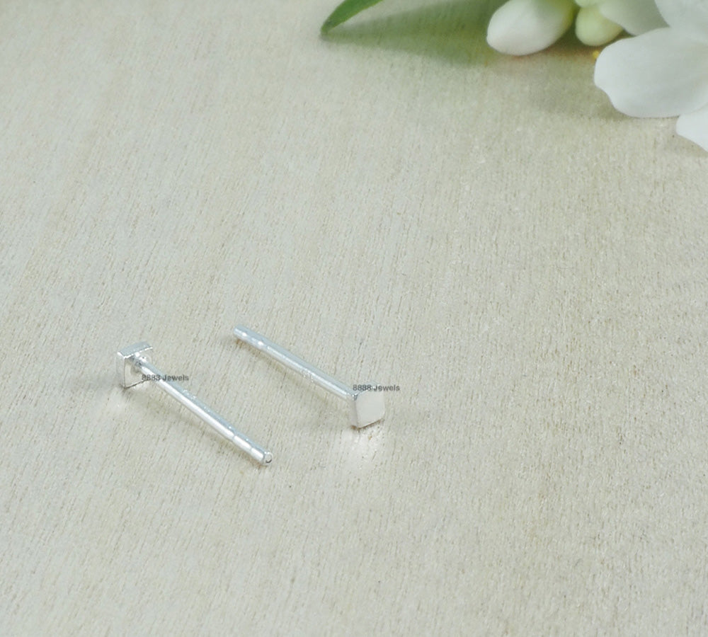 Tiny Square Sterling Silver Earrings 01011