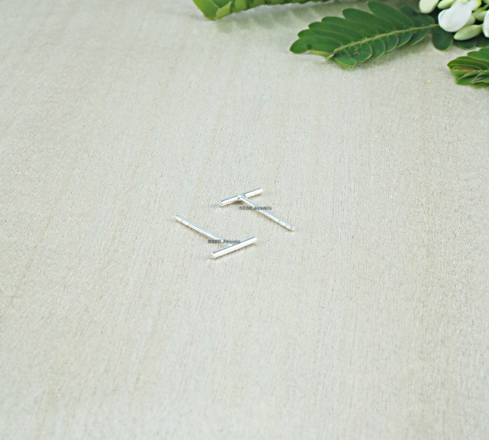 Thin Bar Sterling Silver Earrings 01018