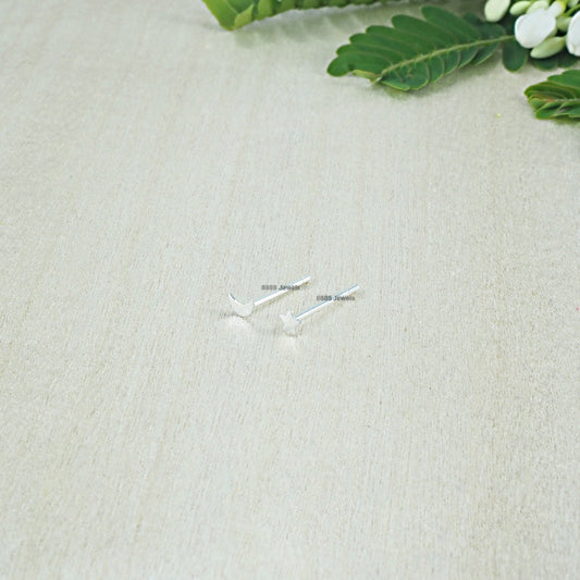 Tiny Moon and Star Sterling Silver Earrings 01020