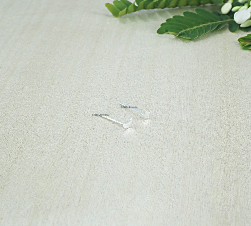 Tiny Moon and Star Sterling Silver Earrings 01020