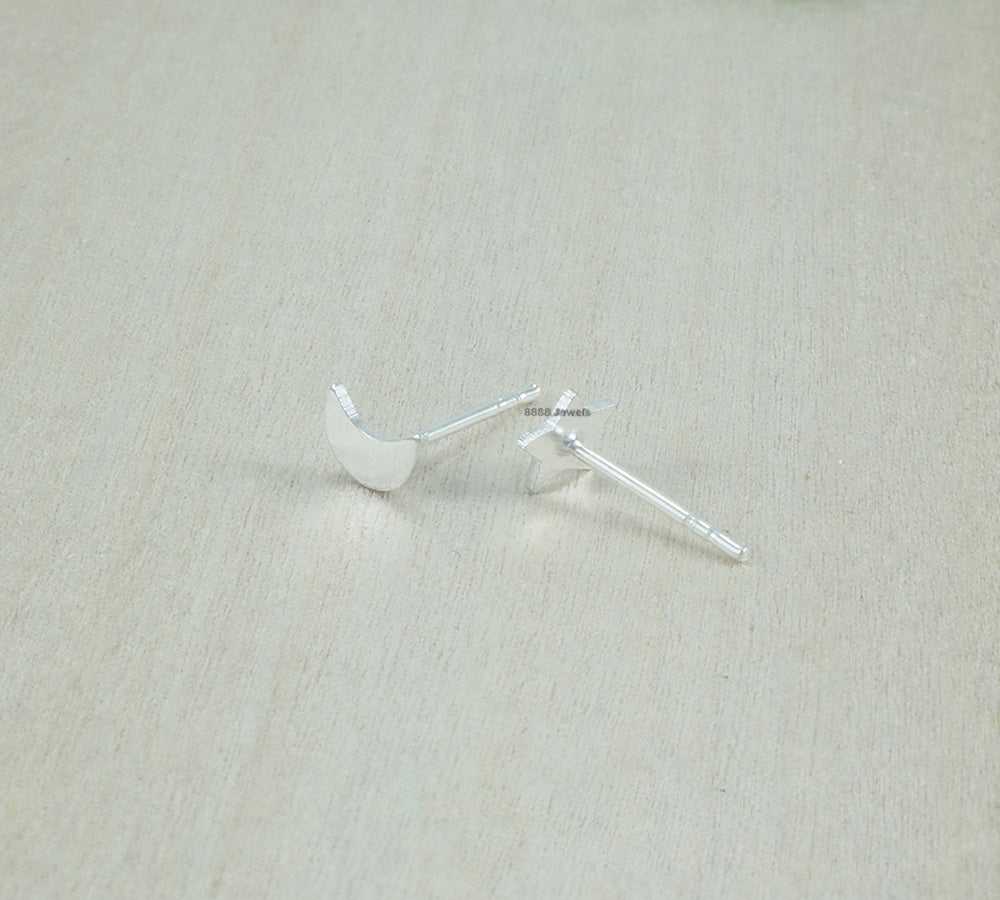 Moon and Star Sterling Silver Earrings 01021