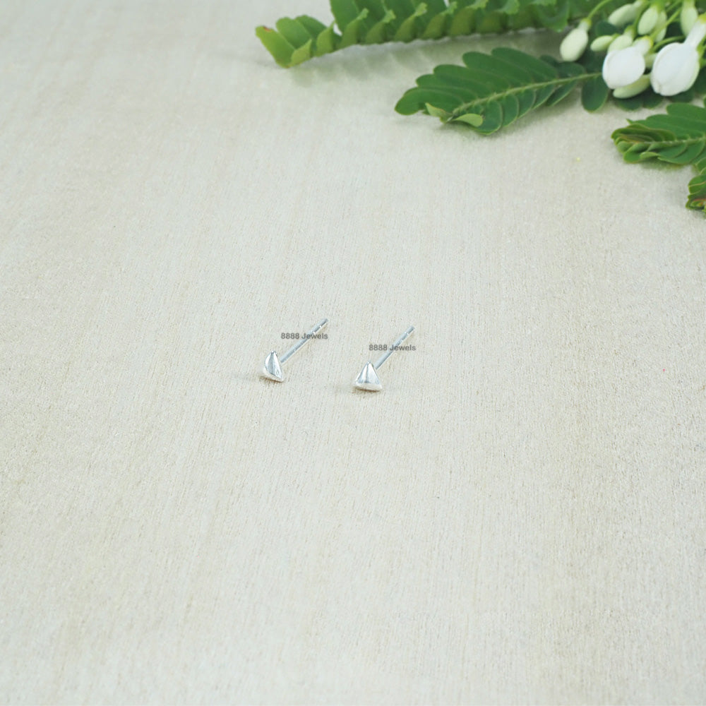 Pyramid Triangle Sterling Silver Earrings 01024
