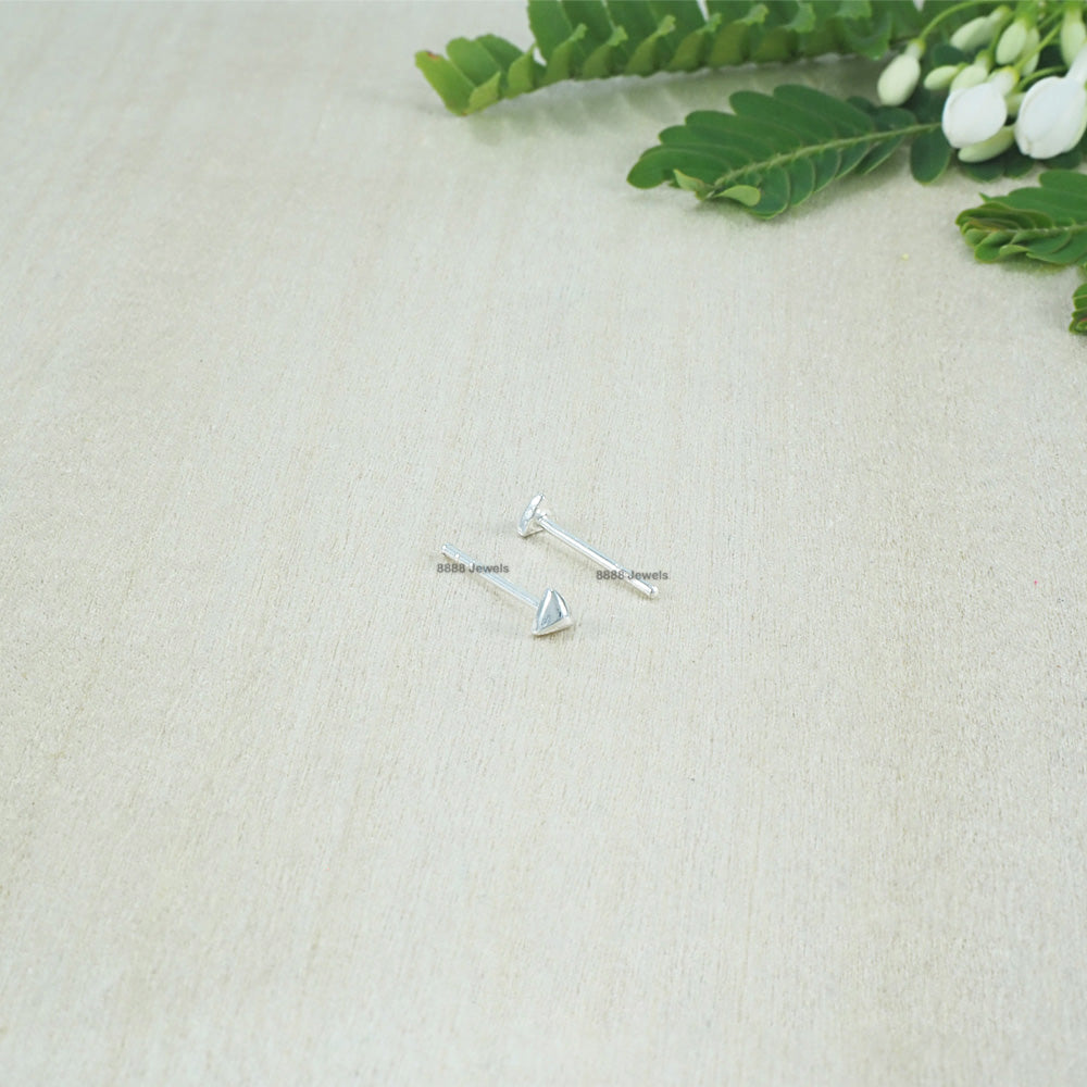 Pyramid Triangle Sterling Silver Earrings 01024