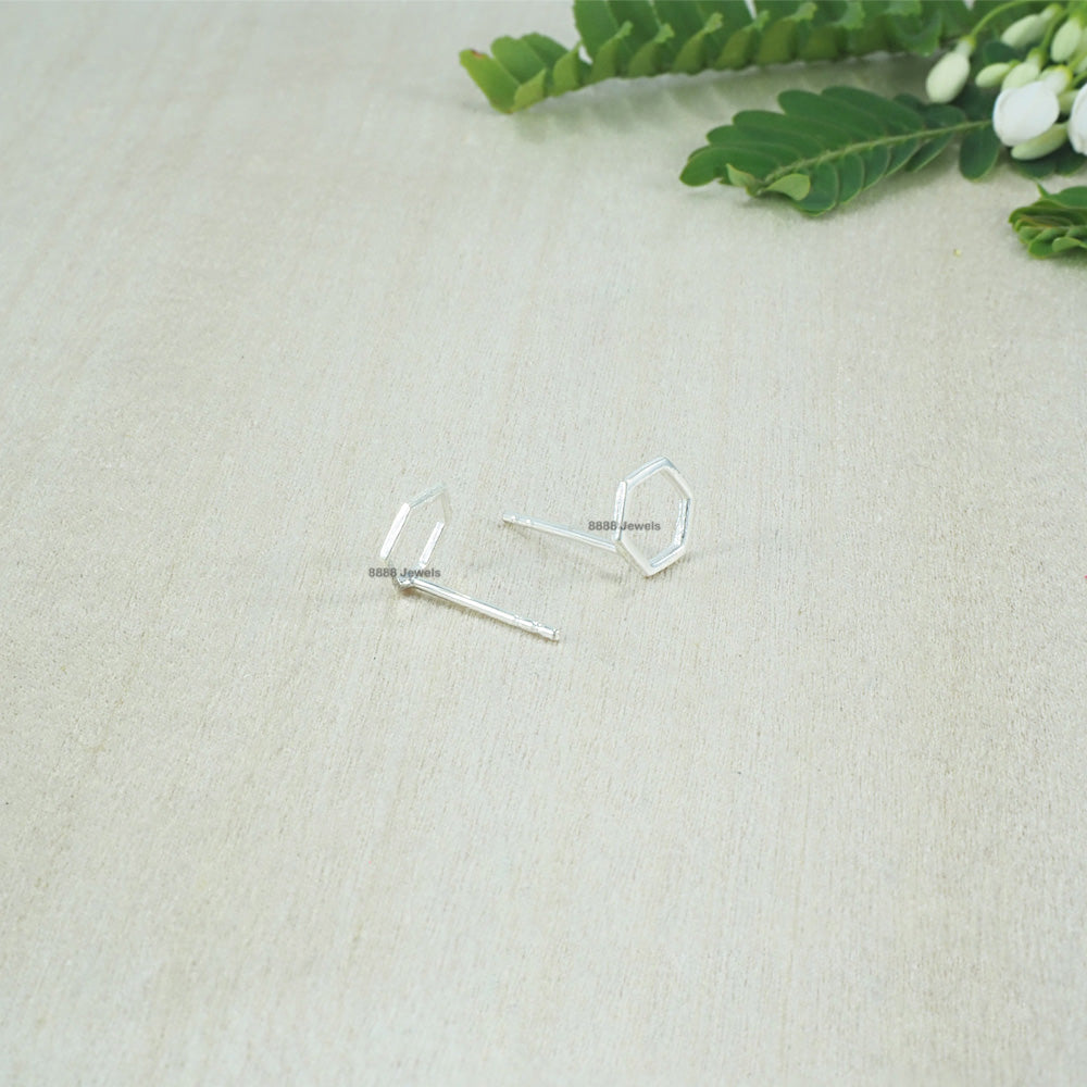 Open Octagon Sterling Silver Earrings 01030