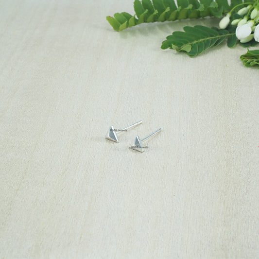 Pyramid Triangle Sterling Silver Earrings 01033