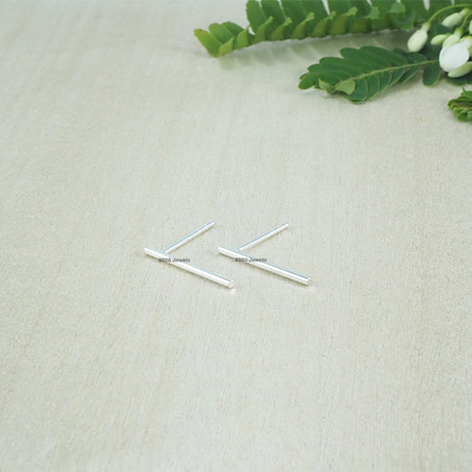 Thin Bar Sterling Silver Earrings 01037