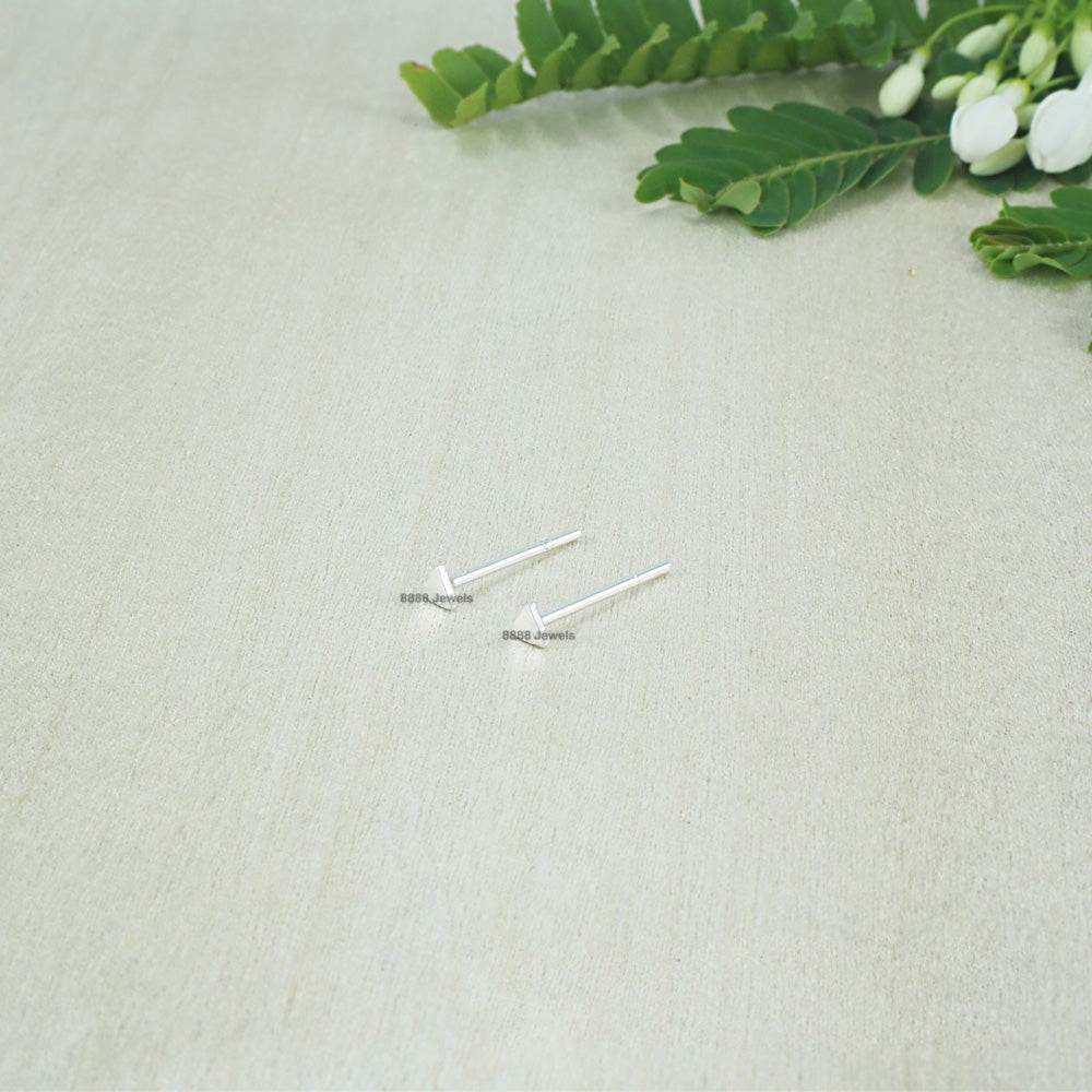 Tiny Triangle Sterling Silver Earrings 01038