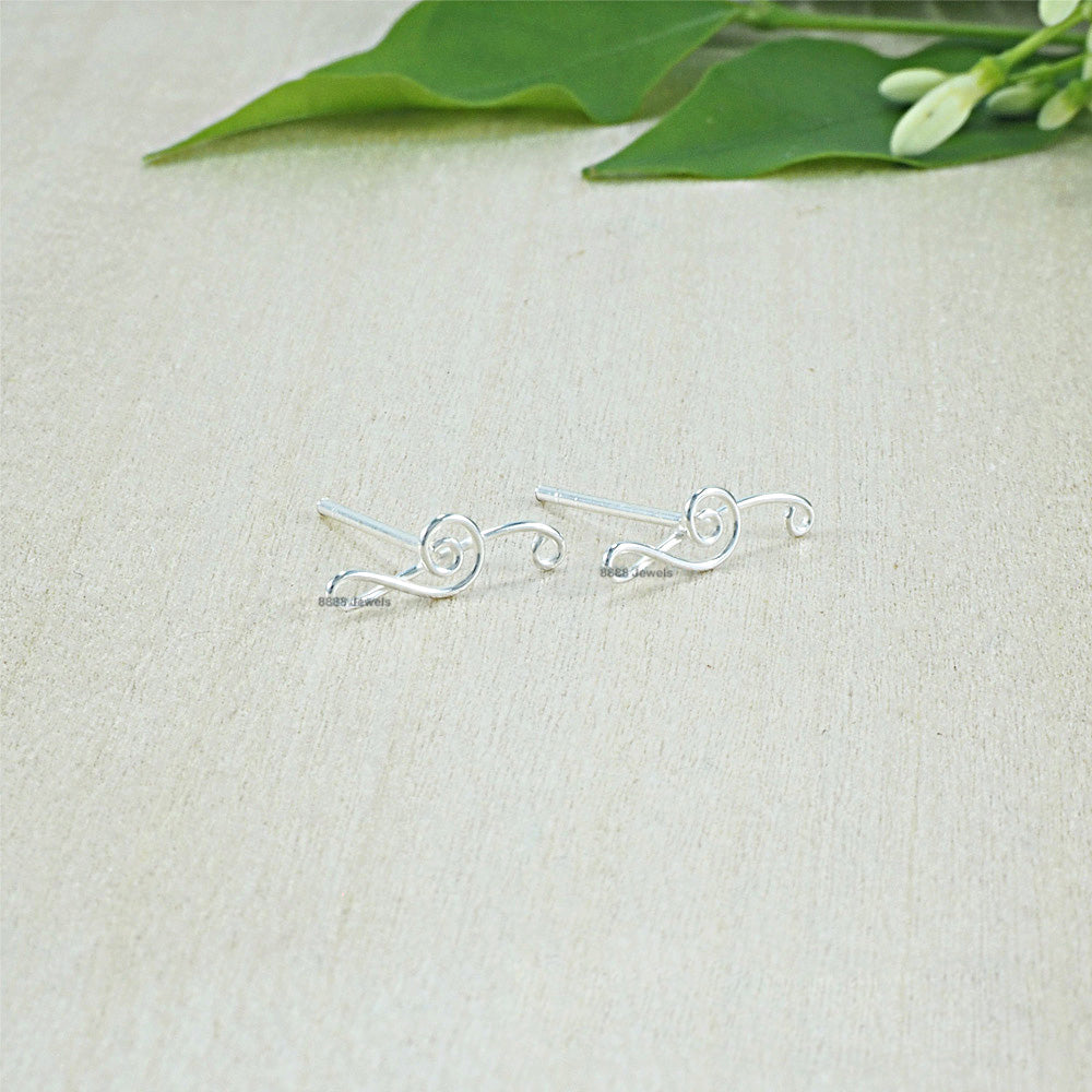 Music Note Sterling Silver Earrings 02004