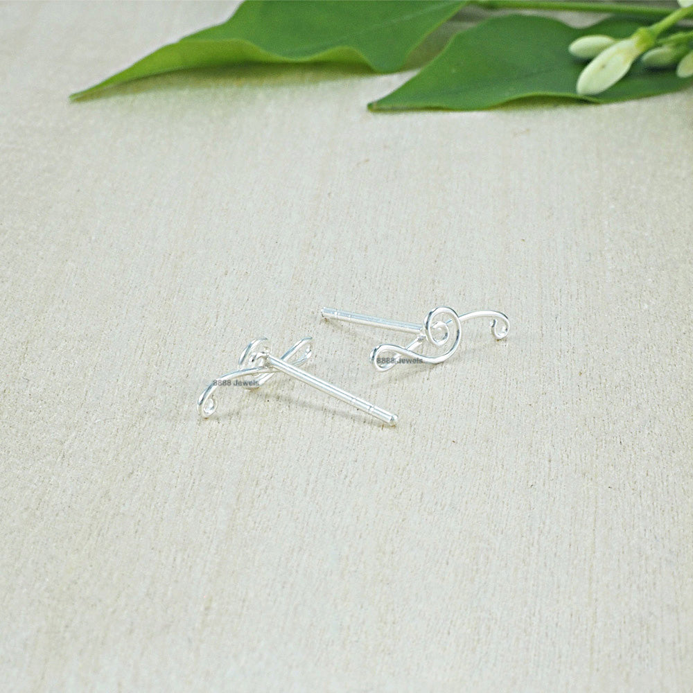 Music Note Sterling Silver Earrings 02004