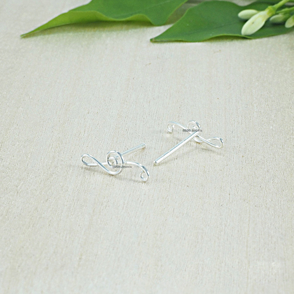 Music Note Sterling Silver Earrings 02004