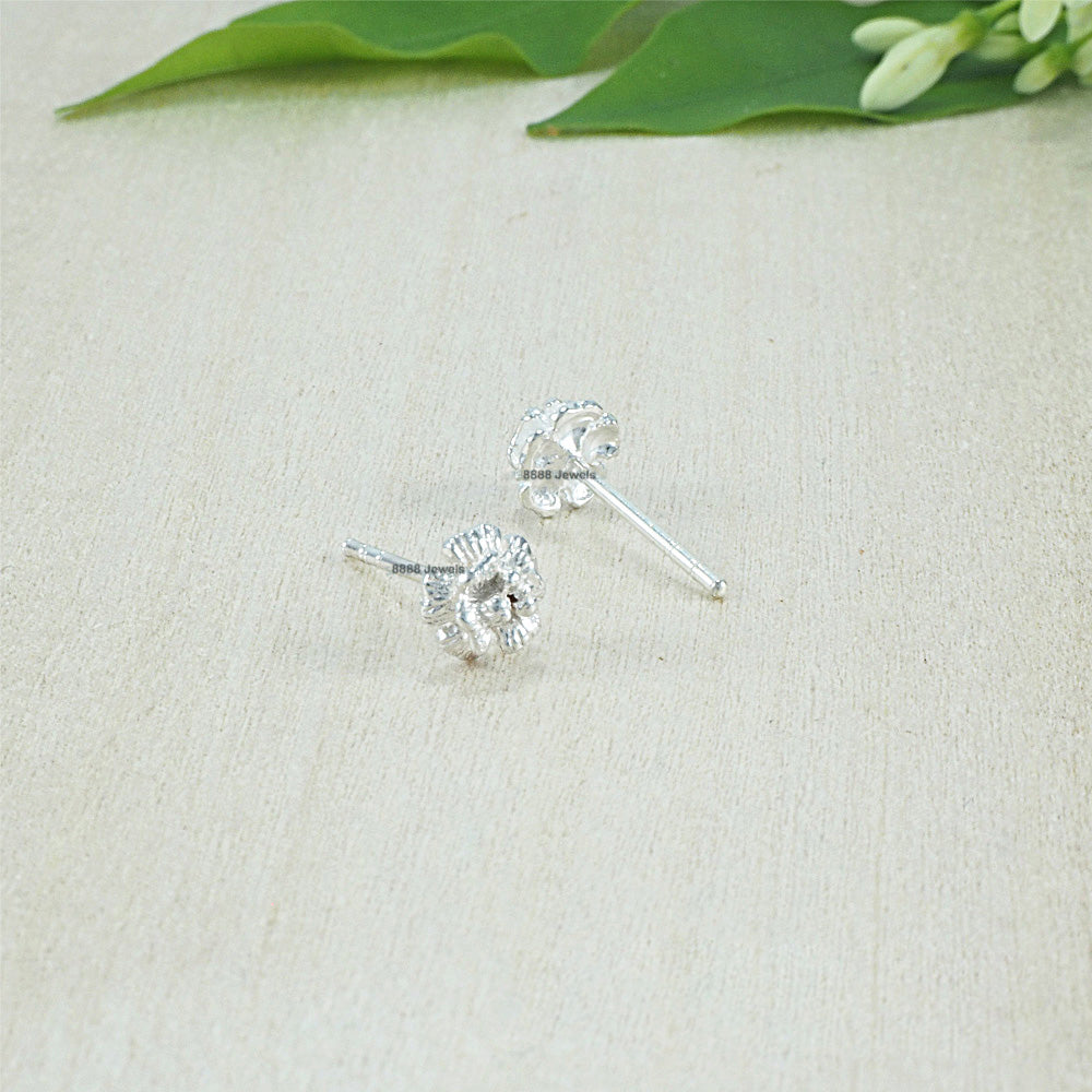 Rose Sterling Silver Earrings 02010