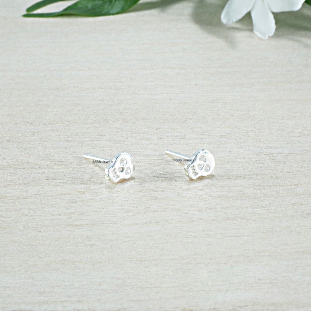 Skull Sterling Silver Earrings 02011