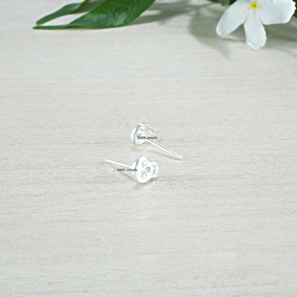 Skull Sterling Silver Earrings 02011