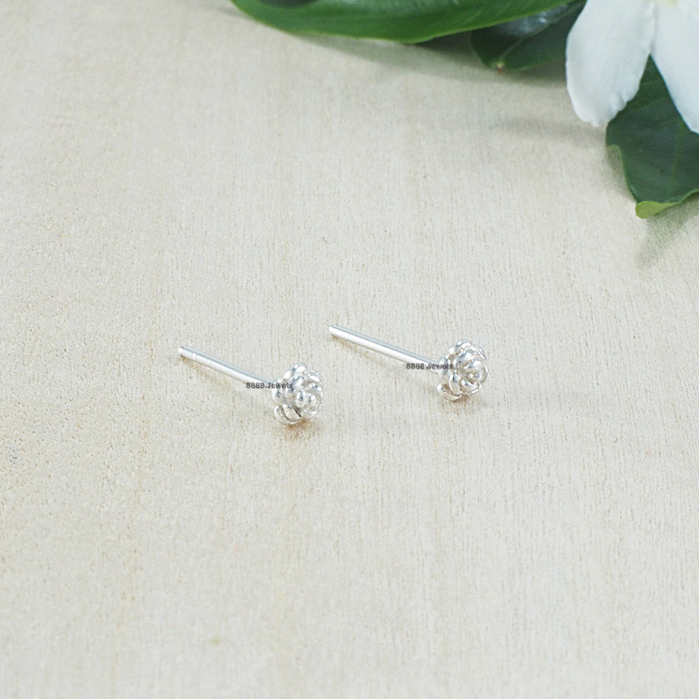 Mini Rose Sterling Silver Earrings 02012