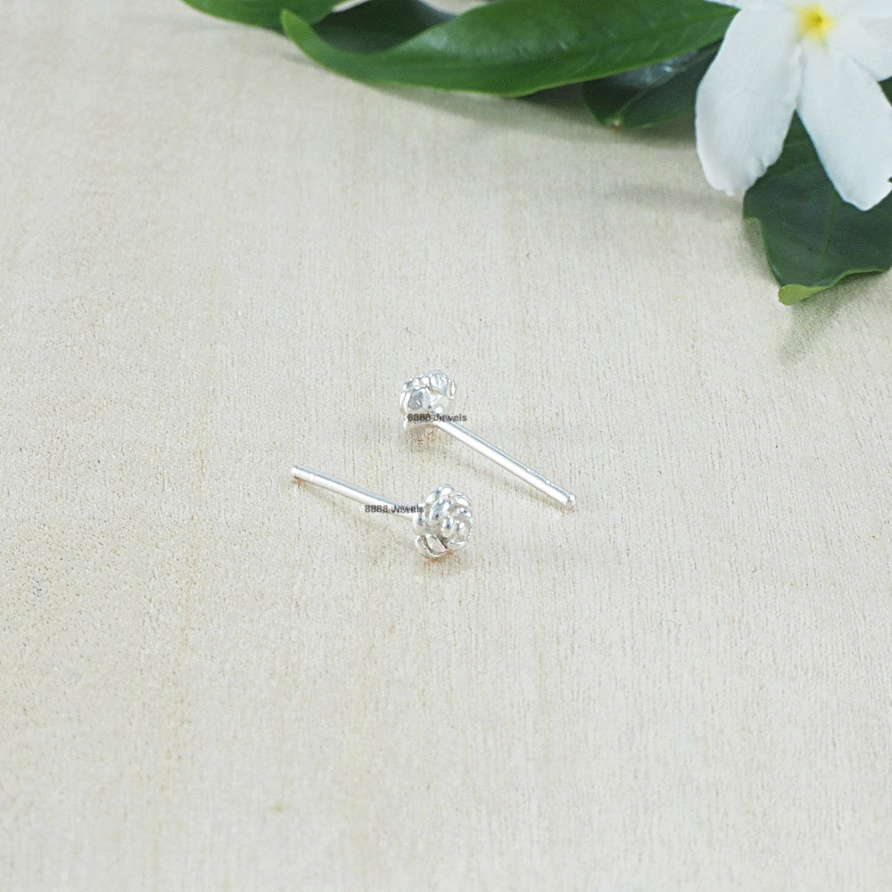 Mini Rose Sterling Silver Earrings 02012