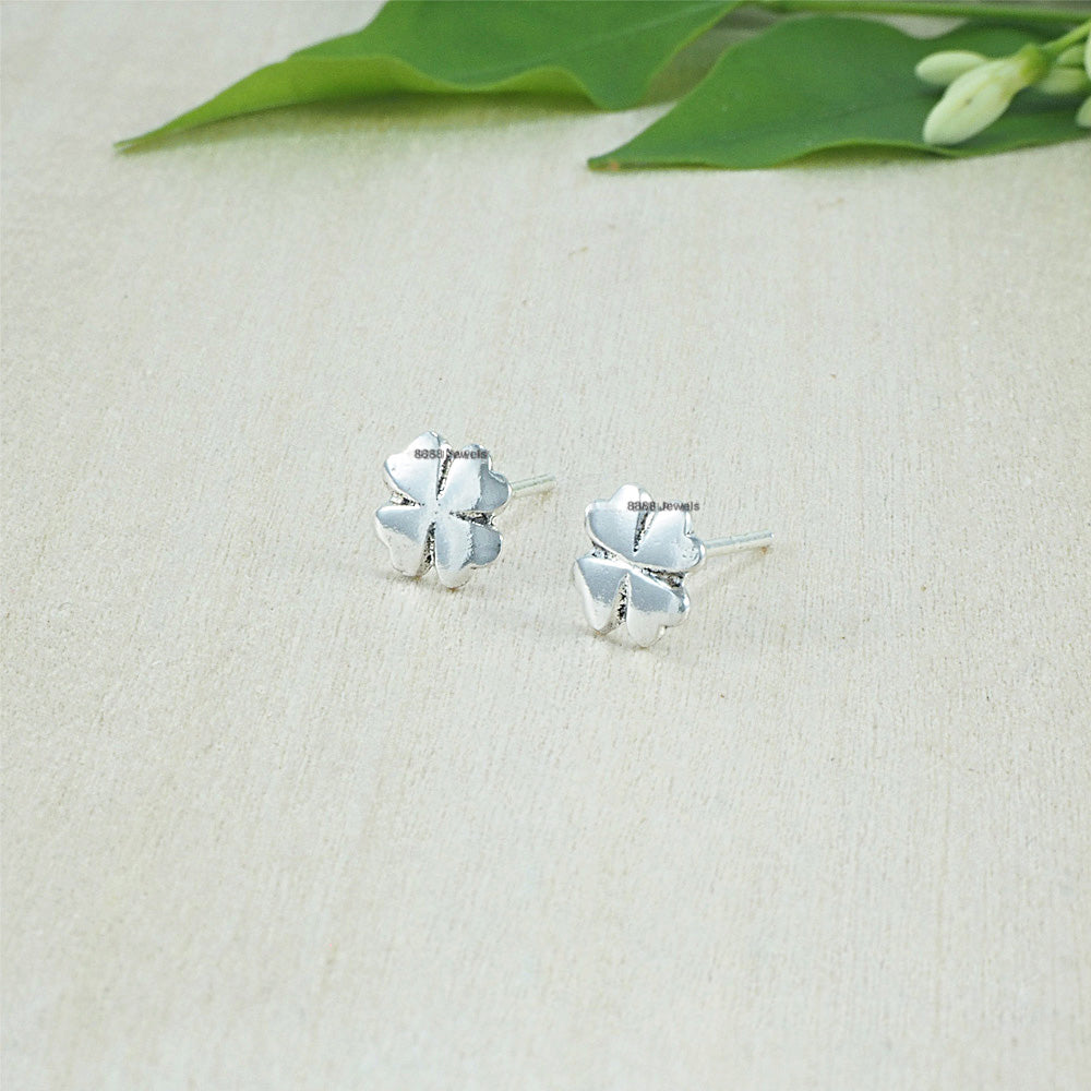 Lucky Clover Sterling Silver Earrings 02013
