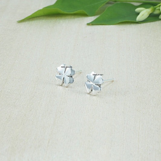 Lucky Clover Sterling Silver Earrings 02013