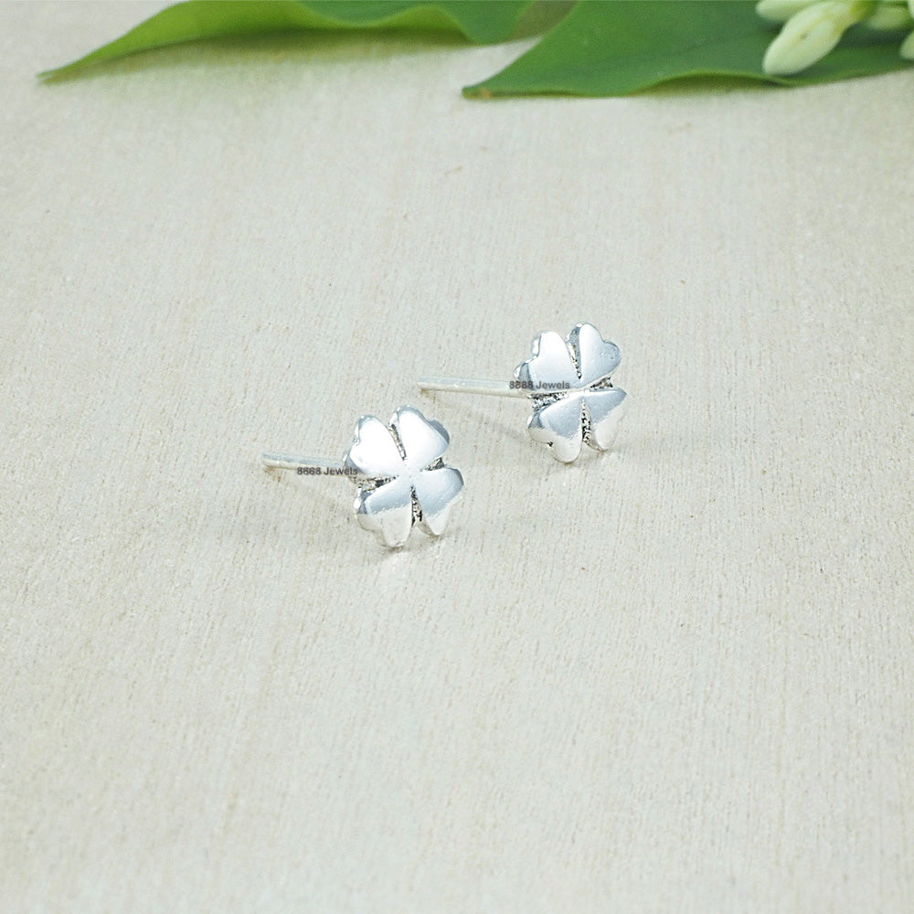 Lucky Clover Sterling Silver Earrings 02013