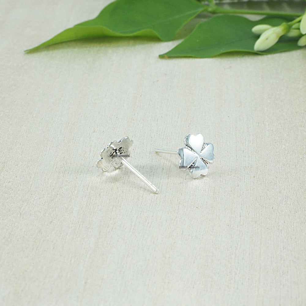 Lucky Clover Sterling Silver Earrings 02013
